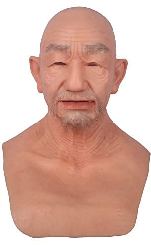 YRZGSAWJ Silikon Maske Männer Realistische Männliche mit Bart für Crossdresser Cosplay Halloween