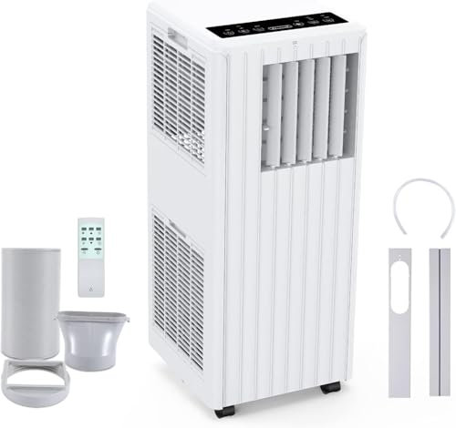 Portabler Klimagerät - 12.000 BTU Klimagerät für Räume bis zu 45 m², 3-in-1-Funktionalität mit Ventilator und Entfeuchtungsfunktion, mit LED-Funktionsanzeige und Fernbedienung [Energieeffizienzklasse