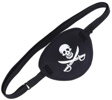 Cache-œil simple, réglable, doux et confortable, respirant, convient pour l'œil droit ou gauche, noir, style pirate, convient pour les adultes et les animaux domestiques