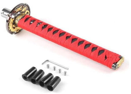 YTREAMC Universal 150 MM/200 MM/260 MM Katana Samurai Schwert Schaltknauf Shifter Mit 4 Adapter Schaltknauf Zubehör(Orange,260MM)
