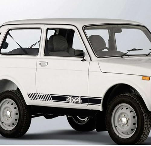2 Stück Vinyl-Aufkleber für Autoseitentüren, für Lada Niva 4x4, Karosseriestreifen, Grafik-Styling, PVC-Dekoration, Aufkleber, Tuning-Zubehör