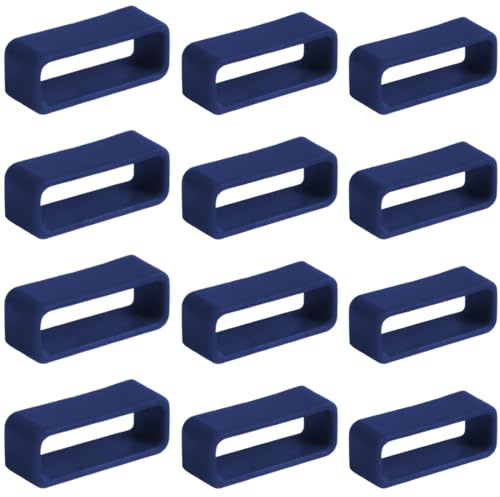 DOKRIN Men's Watchbands, 12 pezzi di anelli di fissaggio per cinturini per orologi in silicone da 18/20/22 mm anelli di ricambio flessibili per accessori per orologi (blu scuro)