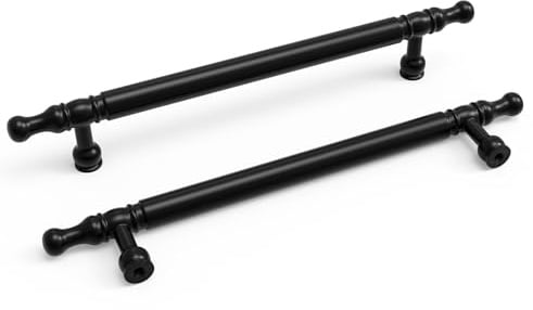 LONTAN 20 Stück Schrankgriffe Schwarz Griffe für Küchenschränke Schrankgriffe Vintage Küchengriffe 160mm Lochabstand Griff Schwarz Möbelgriffe Vintage Schubladengriffe