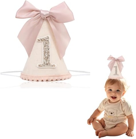BellaBlend Schleife 1 Geburtstag Hut - Kleine Prinzessin Halber Geburtstag Dekorationen 1 Way To One Birthday Crown Outfit