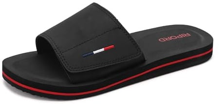Ripord Mens Adjustable Slides Sandals Slip On Sandals | Comfortable Athletic Anti-Slip Slides Indoor Outdoor