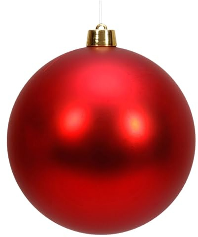 25cm Große Weihnachtskugeln Plastik Christmas Gold Weihnachtsbaum Deko,Christbaumkugeln Kunststoff Weihnachtsbaum Deko, Baumschmuck Weihnachten Christbaumkugeln Ornamente für Partei (rot)