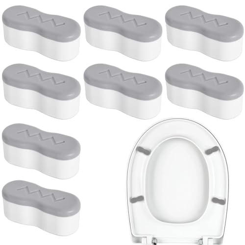 8 Stück Wc Sitz Puffer,Wc Deckel Puffer, Selbstklebendes Ersatz-Wc-Sitzkissen, Geeignet Für Zuhause, Büro Und Hotel (Grau + Weiß)