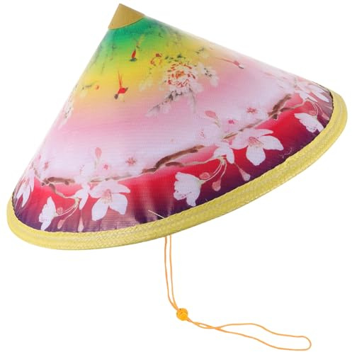 Toddmomy Chapeau Asiatique en Bambou Solide pour Cosplay et Danse, Chapeaux de Fête Résistance pour Temps Ensoleillé, Accessoire Traditionnel pour Spectacle