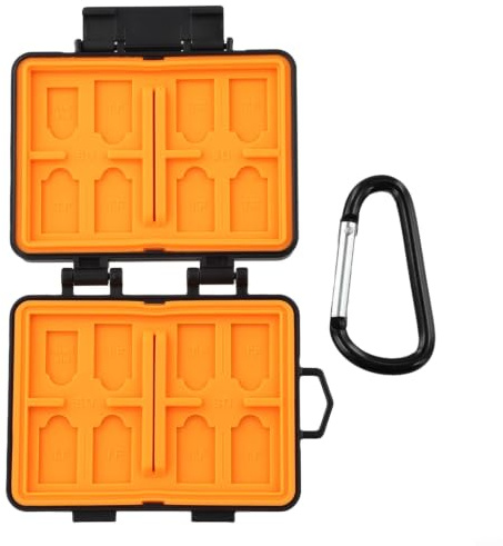 for sd Card Holder 24 Slots with Silicone Lining - Water Resistant Memory Card Case for SDHC for sdxc for sd - ABS Travel Organizer for Photography - 11.2x7.3x1.7cm