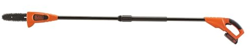 BLACK+DECKER 20V MAX Cordless Pole Saw Kit with Battery and Charger Included, 14-Inch Battery Pole Saw, Includes Oil Bottle, Wrench and Blade Guard (LPP120)