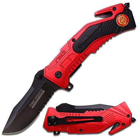 Tac Force Erwachsene TF-688FD Taschenmesser, Schwarze Klinge, L