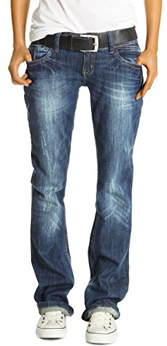 BE STYLED Damen Jeans Hosen, Baggyjeans Relaxed Fit, Low Rise Hüftjeans j137p