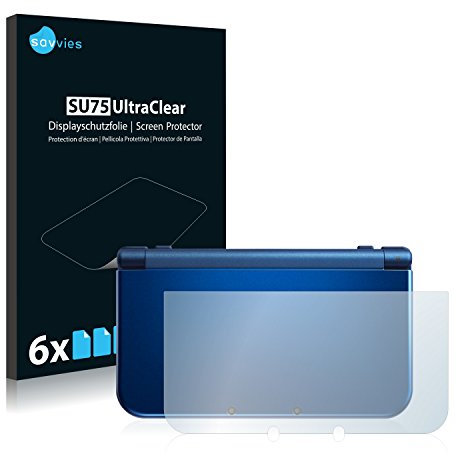Savvies 6 Stück Schutzfolie für Nintendo New 3DS XL (Gehäuse) Displayschutz-Folie Ultra-Transparent