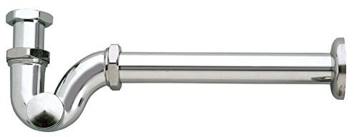 SIFONE ad S DA 1''1/4 scarico acqua BAGNO LAVABO LAVANDINO ottone cromato