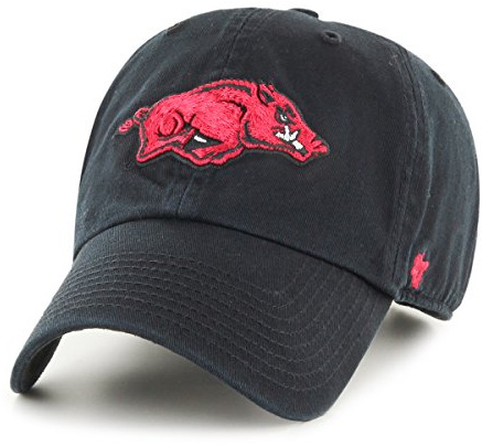 47 NCAA Arkansas Razorbacks Clean Up Adjustable Hat, One Size, Black