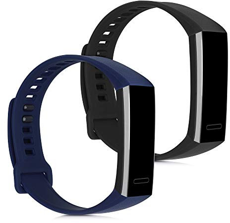 kwmobile Bracelet compatible avec Huawei Band 2 / Band 2 Pro bracelet - 2x bracelet de rechange en silicone pour fitness tracker