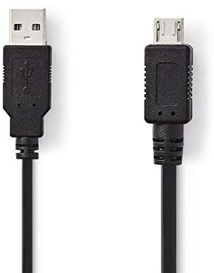 NEDIS USB-Kabel | USB 2.0 | USB-A Stecker | USB Micro A | 480 Mbps | Vernickelt | 2.00 m | rund | PVC | Schwarz | Plastikbeutel 2.00 m Schwarz