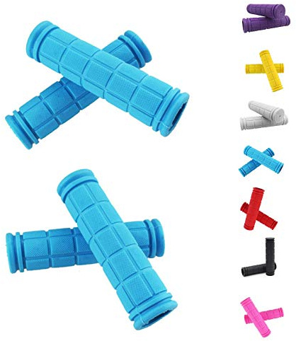 Helonge Bike Handlebar Grips, Non-Slip Rubber Bicycle Handle Bar Wraps for Kids Bikes(7 Colors) (Blue)