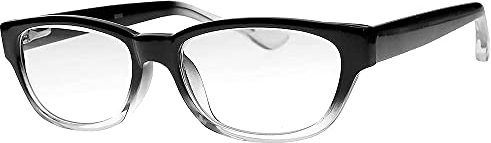 Clear Glass Reading Glasses, Real Glass Lenses in Stylish Acetate Frame, Available in Plus 0.25 to Plus 3.00 (0.50)