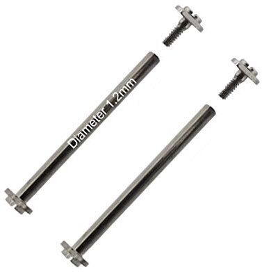 masar 8 bis 30 mm Ø 1,2 mm 1,3 mm 1,5 mm Premium Gewindestangen für Uhrenarmbänder Gold oder Silber, 2 Stück, Ø 1,2 mm, silberfarbener Kopf, Ø 2,50 mm | 2 Stück, 20 mm