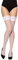 Merry Style Collant Fantaisie Autofixant Fin à Motif Lingerie Sexy Sous-vêtements Femme MS 209 (Blanc, M-L)