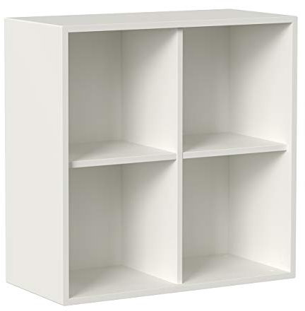 Iconico Home QBE, Wandwürfel mit 4 Fächern, Eingang, Wohnzimmer, Schlafzimmer, Jugendzimmer, Arbeitszimmer, 75 x 35 x 75 cm, weiß