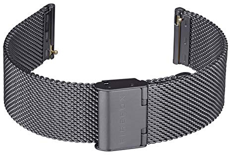 FIREFOX Ersatz- Mesh Uhrenarmband Milanaise Edelstahl schwarz|Silber|Rosegold|gelbgold|Breite 20mm Schnellwechselfunktion