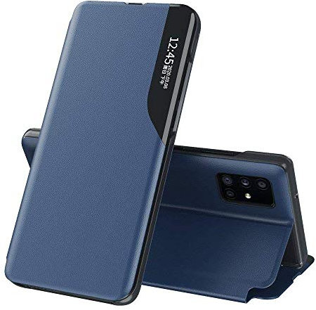 COFI 1453 Eco Leather View Case Buch Tasche Leder Handyhülle Schutzhülle aufklappbare Hülle Standfunktion kompatibel mit Samsung Galaxy S20 Plus (G985F) Blau