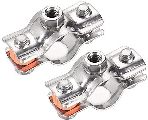 sourcing map 2Stk. Wandmontage Deckenmontage Rohr Halter 304 rostfreier Stahl verstellbare Rohrhalterung Schelle für 19-22mm