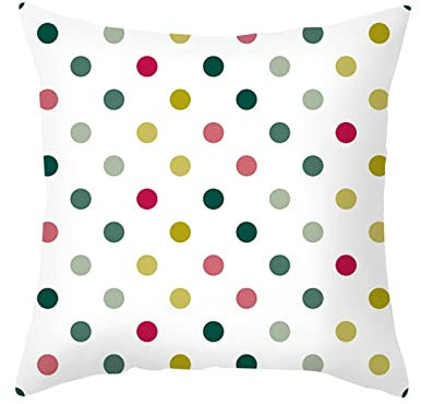 AMDXD 40x40cm Kissenbezüge, Zierkissenbezüge in Polyester mit Punkte Muster Muster Weich Bequem, Quadratische Kissenhülle für Sofa Schlafzimmer Wohnzimmer Dekoration, Bunt, 40x40cm