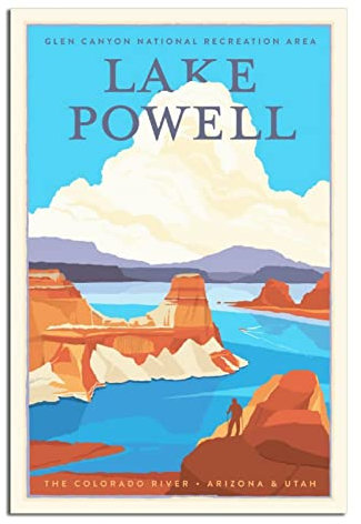 Vintage Glen Canyon Reiseposter Lake Powell Dekorative Poster Modern Schlafzimmer Leinwand Kunst Poster Bild Malerei Poster Wanddeko Kunst Geschenk