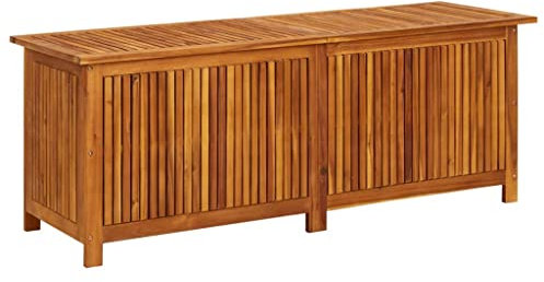 vidaXL Akazienholz Massiv Gartenbox Auflagenbox Kissenbox Aufbewahrungsbox Gartentruhe Kissentruhe Gartenmöbel Truhe Box Kiste 150x50x58cm