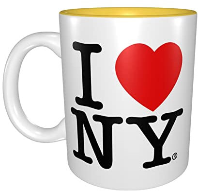 Tazza colorata con scritta I Love New York (lingua italiana non garantita) e scritta I Love Ny - Tazza da caffè con scritta in lingua inglese I Love Ny in colori, colore: