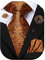Hi-Tie Seidenkrawatte und Einstecktuch Manschettenknöpfe, Reversnadel-Set, Jacquard, Hochzeit, Business, Krawatte für formelle Anlässe, dunkelorange, M
