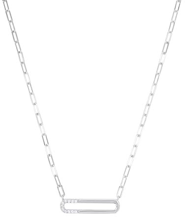 s.Oliver Collier 925 Sterling Silber Damen Halsschmuck, mit Zirkonia synth., 42+3 cm, Silber, Kommt in Schmuck Geschenk Box, 2034854