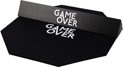 Game Over Anti Slip Gaming Floor Mat | Waterproof Octagon Gamer Chair Rug | Wear Resistant Carpet Protector | Low Pile Desk Anti-scratch Chair Mat | Durable And Lightweight (Octagon Black)