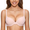 DOBREVA Femme Soutien Gorge Invisible Push Up Rembourré avec Armature Rose Nue 95E