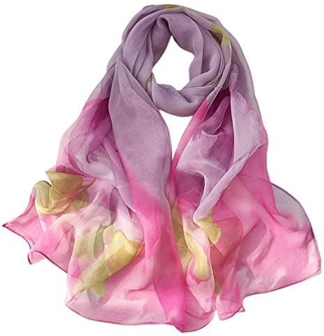 FAIRYGATE Seidentuch Haare Schlafen Damen Stola Schal Festlich Leicht Halstuch Umschlagtücher Seidenschal für Abendkleid Hochzeit Brautkleider Sommer Sandstrand Cover Up A4618