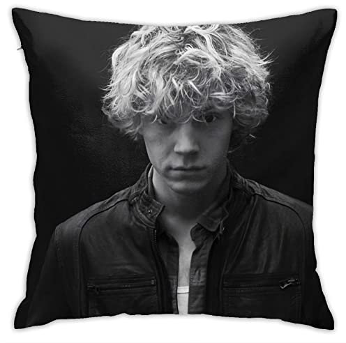 Evan Peters Kissenbezüge, doppelseitig, Plüsch-Kissenbezüge, Dekoration für Schlafzimmer, Wohnzimmer, 45 x 45 cm