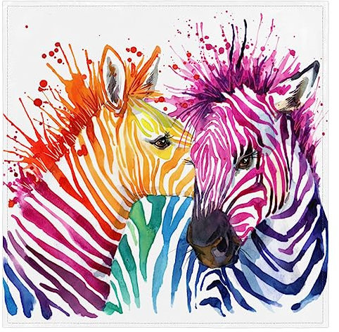 Aquarell-Zebra-Stoffservietten, 1 Stück, bunt, niedliches Zebra, wiederverwendbar, waschbar, für Küche, Esstisch, Servietten für Zuhause, Abendessen, Hochzeit, Bankett, Party, 50,8 x 50,8 cm