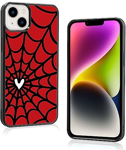 Cool Anime Phone Case for iPhone 14 Plus Trendy Spider Webs Pattern Design Phone Case