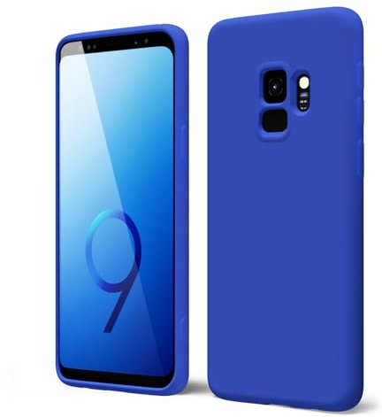 oakxco für Samsung Galaxy S9 Silikon Case mit Kameraschutz, Ultra Dünn Bunt Handyhülle Mädchen, Einfarbig Handy Hülle Slim Schutzhülle, Matt TPU Weich Gummi Glatt Silikonhülle Bumper, Blau