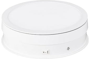 Andoer Electric Rotating Display Stand 20cm Motorized Rotating Display Stand Rotating Turntable 10kg 360°Rotatable Display Turntable with LED Light for Photography Products Display Live Video