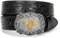 Eohak Western-Ledergürtel mit Cowboy-Schnalle für Herren und Damen, Jeans, gravierter Floraler Longhorn Bull Texas-Schnallengürtel (33–41 Zoll Taille) (Schwarz, Für 91–104 cm Taille)