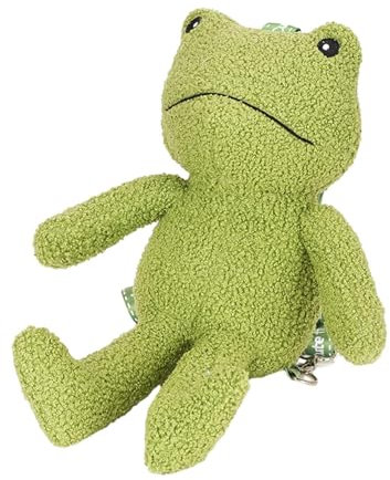 Harilla Plüsch-Frosch-Rucksack, Cartoon-Rucksack mit verstellbaren Trägern, süßer Reiserucksack, lustig für Mädchen, Studenten, College-Frauen