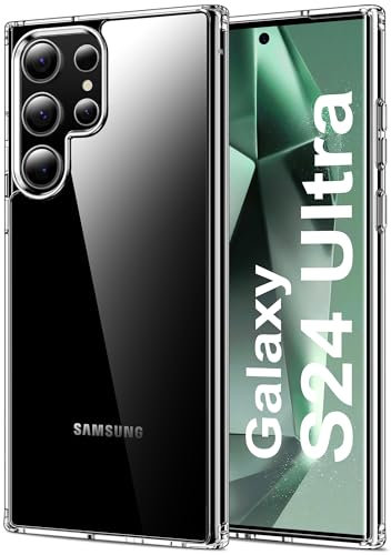 HOOMIL Case for Samsung Galaxy S24 Ultra, Non-Yellowing, Drop Protection, Anti-Scratch Transparent Hard Back Phone Cover - Crystal Clear