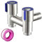 Sdoppiatore per rubinetto, in acciaio inox, valvola triangolare, deviatore per WC, 1 in 2 uscite, rubinetto per lavatrice (A)