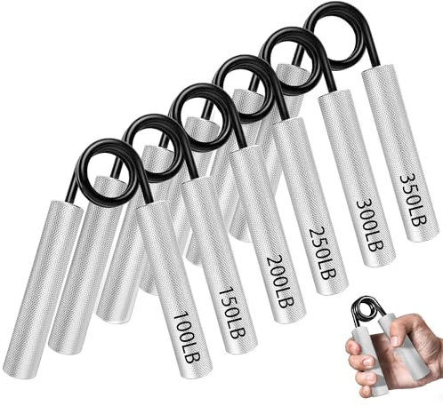 TOOSOAR® 6 Pezzi Metal Hand Grip, Allenamento Avambraccio Utensile 100LB-350LB, Avambracci Attrezzi Allenamento per la Forza di Presa Pesante, per Appassionati di Fitness e Principianti