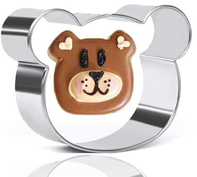 ieron Juego de 4 cortadores de galletas con cara de oso de peluche, cortadores de galletas de acero inoxidable de grado alimenticio, decoración de pasteles para hornear