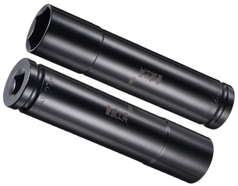 CoCud Douille à Choc Profonde, 1/2 Drive 27mm, Acier CR-V, Conception à Coins Arrondis, 6 Pans, 2 Pièces - (Applications : pour l'Installation et le Retrait de Vis),